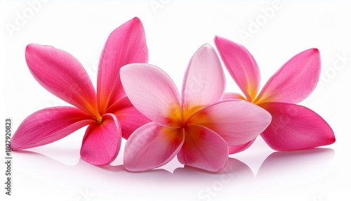 Pink Frangipani Flower On White Background