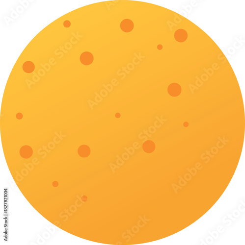 Gradient Orange Cheeseball with Surface Spots and Circular Shape