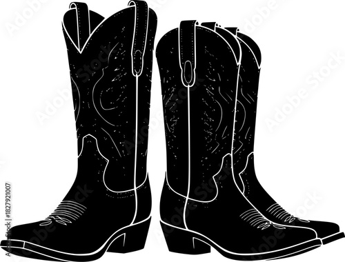 Cowgirl and Cowboy Boots silhouette