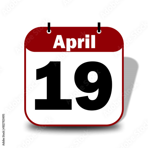 19 April Date Calendar 
