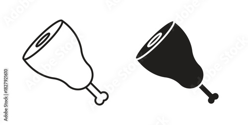 Meat icon in doodle and stroke style.