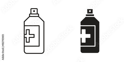 Medical pump icon in doodle and stroke style.