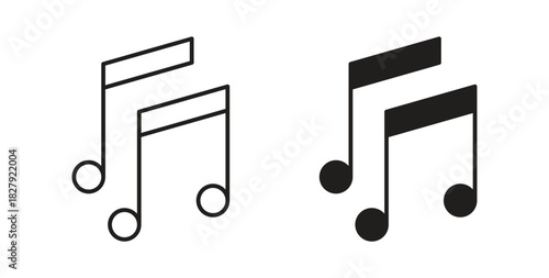 Music icon in doodle and stroke style.