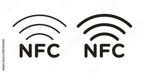 NFC icon in doodle and stroke style.