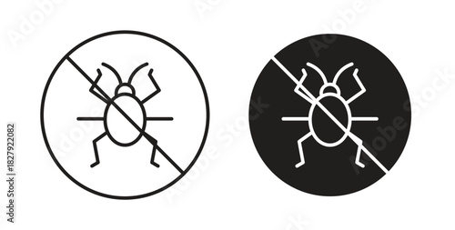 No Bug icon in doodle and stroke style.