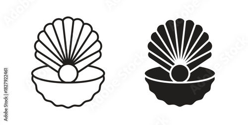 Pearl icon in doodle and stroke style.