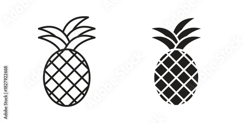 Pineapple icon in doodle and stroke style.