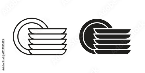 Plates icon in doodle and stroke style.