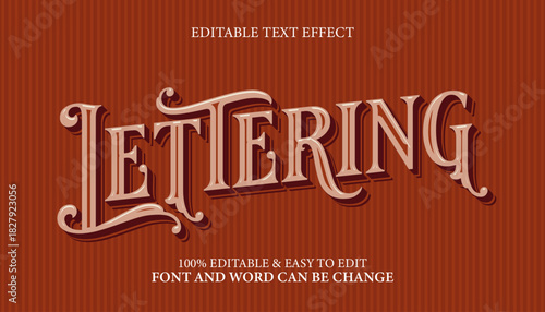 Vintage Hand Lettering Text Effect - Editable 3D Typography
