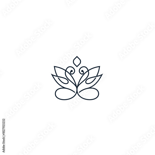 lotus line art logo design