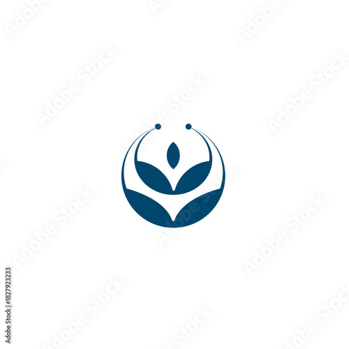 leaf design logo with circle pattern