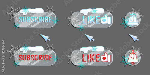 Subscribe, like, and give notifications. Video hosting buttons