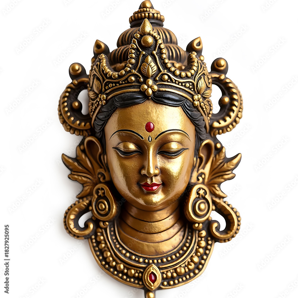 Obraz premium AI Generated Hindu goddess Lakshmi sculpture divine face