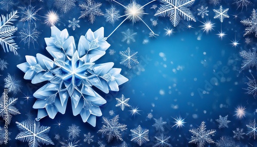 Blue Holiday Background Christmas Background With Snowflake And Star