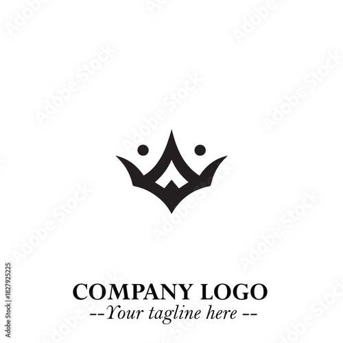 Elegant Black Crown Logo Symbol on a Clean White Background for Premium Branding Design