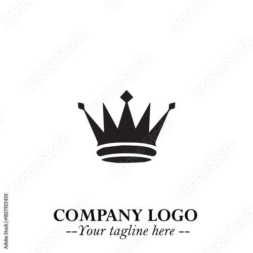 Elegant Black Crown Logo Symbol on a Clean White Background for Premium Branding Design