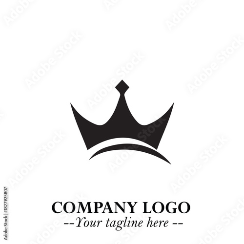 Elegant Black Crown Logo Symbol on a Clean White Background for Premium Branding Design