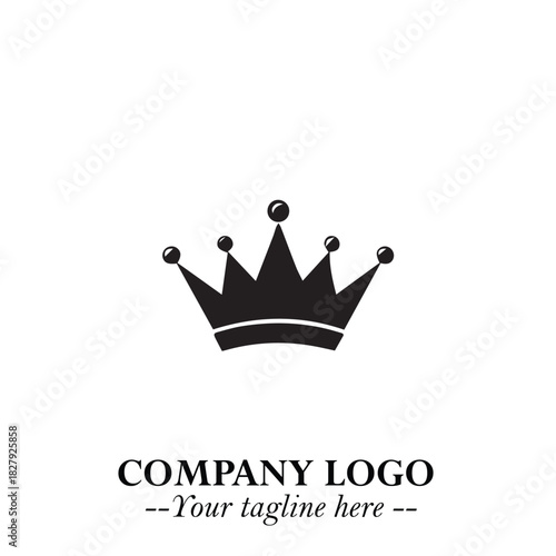 Elegant Black Crown Logo Symbol on a Clean White Background for Premium Branding Design