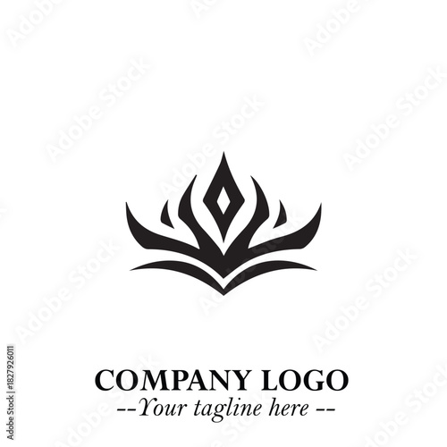 Elegant Black Crown Logo Symbol on a Clean White Background for Premium Branding Design