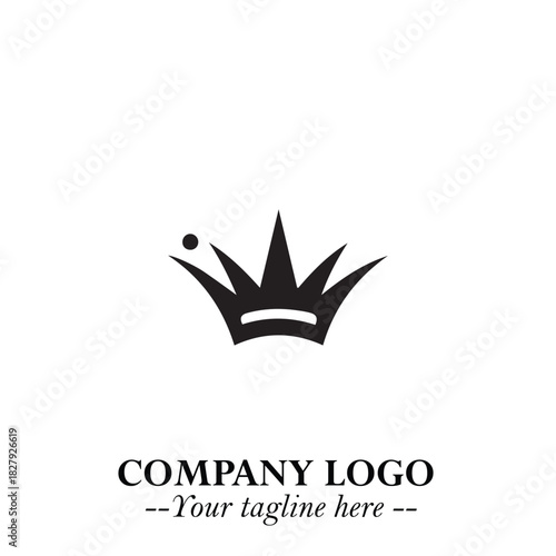 Elegant Black Crown Logo Symbol on a Clean White Background for Premium Branding Design