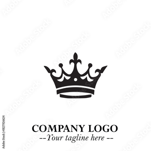 Elegant Black Crown Logo Symbol on a Clean White Background for Premium Branding Design