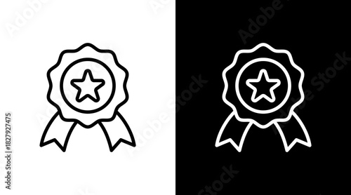 Award Ribbon  White Icon Set Design