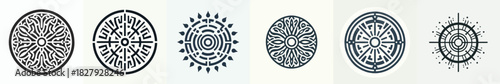 Ancient, mythological, and spiritual symbols of the sun. Sun Symbols. Vektor, design, minimalist, illustrations, set icon