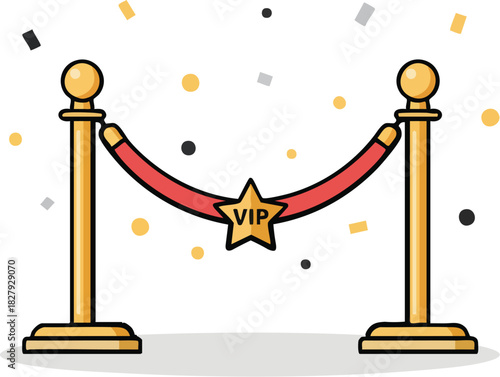Golden Stanchions and Velvet Rope for Exclusive Access Event Entry