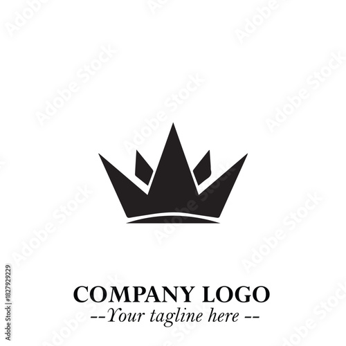 Elegant Black Crown Logo Symbol on a Clean White Background for Premium Branding Design
