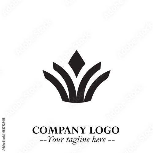 Elegant Black Crown Logo Symbol on a Clean White Background for Premium Branding Design