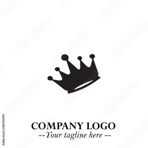 Elegant Black Crown Logo Symbol on a Clean White Background for Premium Branding Design