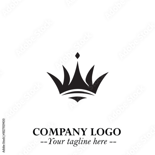 Elegant Black Crown Logo Symbol on a Clean White Background for Premium Branding Design