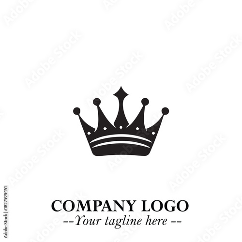 Elegant Black Crown Logo Symbol on a Clean White Background for Premium Branding Design