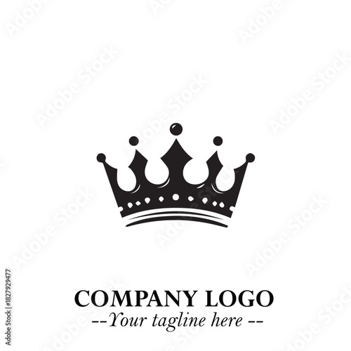 Elegant Black Crown Logo Symbol on a Clean White Background for Premium Branding Design