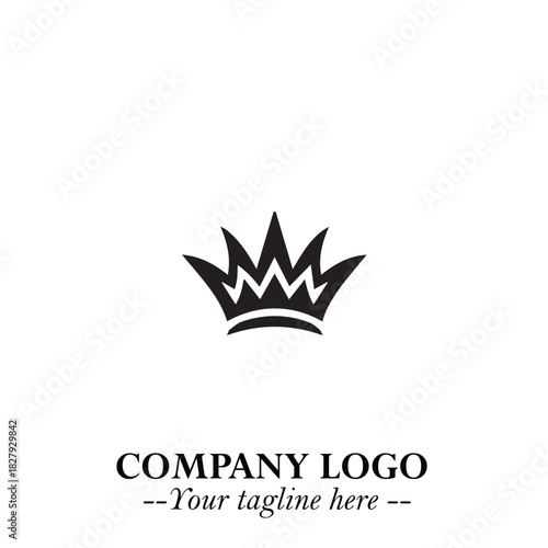 Elegant Black Crown Logo Symbol on a Clean White Background for Premium Branding Design