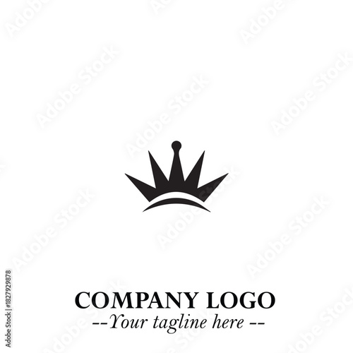 Elegant Black Crown Logo Symbol on a Clean White Background for Premium Branding Design