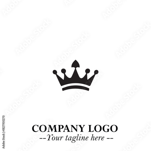 Elegant Black Crown Logo Symbol on a Clean White Background for Premium Branding Design