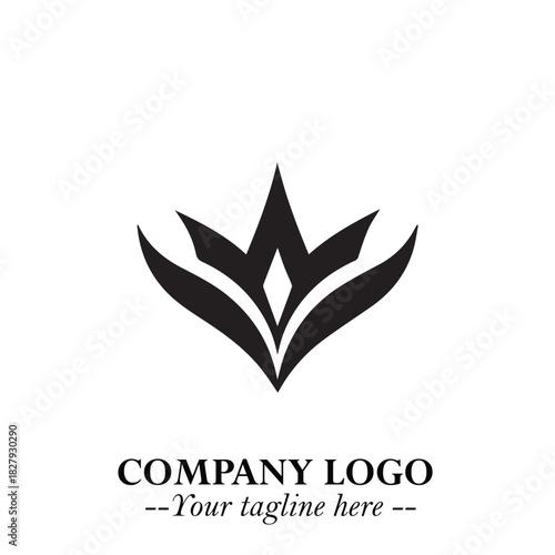 Elegant Black Crown Logo Symbol on a Clean White Background for Premium Branding Design