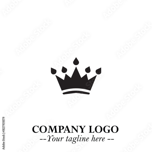 Elegant Black Crown Logo Symbol on a Clean White Background for Premium Branding Design