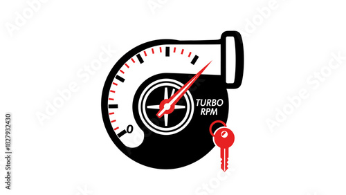 Hardcore Racing RPM Gauge with Turbo, Nitro, Track and Drifting Elements — Minimal Vector