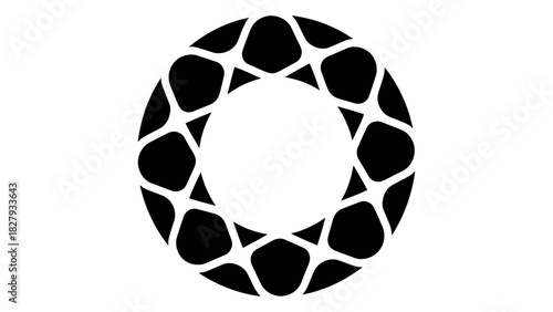 Abstract circular pattern representing unity and collaboration, intricate interwoven design, a geometric symbol of conne