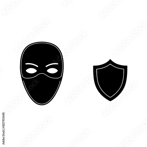 Thief and shield icon