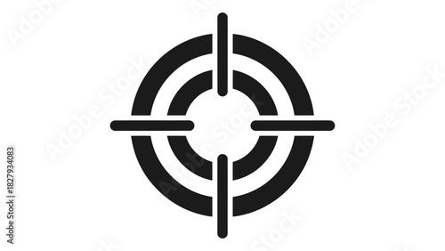 Focus target icon graphic illustrating aim, precision, guidance, and strategic objectives for business and design concep