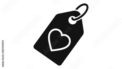 Heart tag icon symbolizing love, charity, donation, gift, price, loyalty, e-commerce, shopping, giving, support graphics