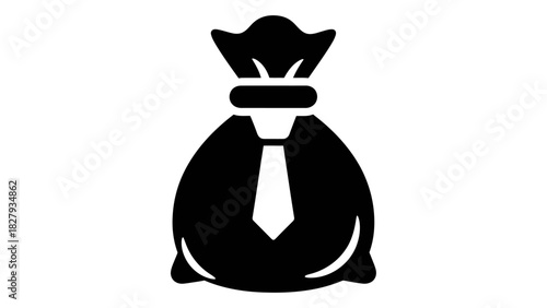 Money bag icon, financial asset symbol, representing wealth, savings, banking, investment, and economic success