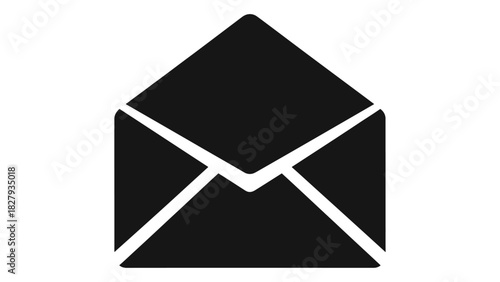 Open envelope icon representing mail, message, email, communication, digital correspondence, and notification