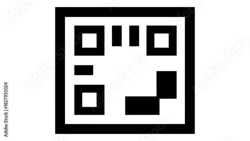 Qr code icon for digital scan access, mobile payment, contactless transaction, and financial contributions for donation