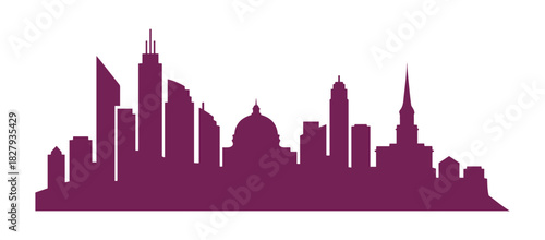 City vector graphic on a white backdrop