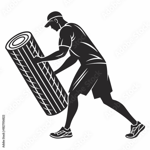 man running with a suitcase