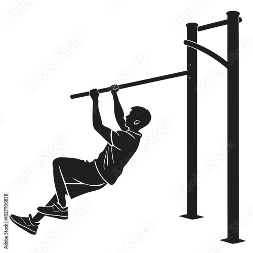 silhouette of a man exercising with dumbbells